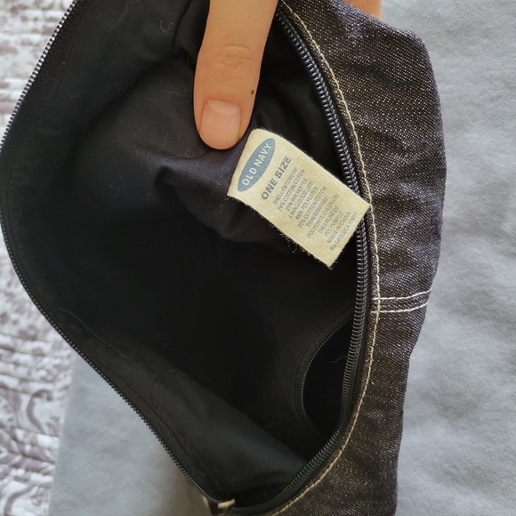 old navy y2k 2000s curved denim double strap mini shoulder hand hobo bag - Picture 5 of 5